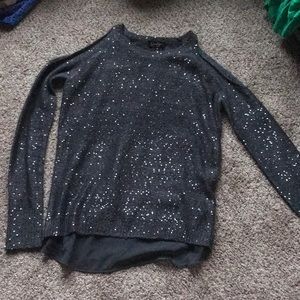 Cold shoulder gray sweater